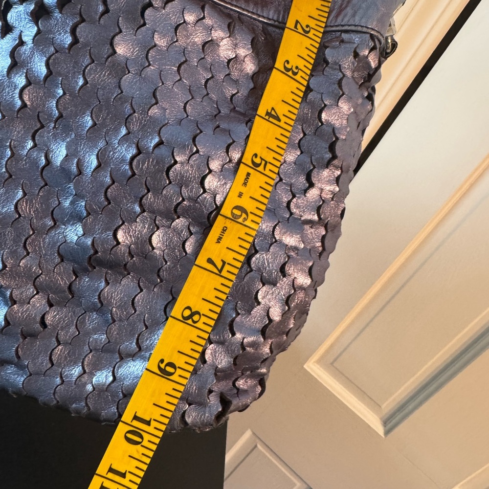 Woven Metallic Navy Hobo Bag - Women - Picture 7 of 9